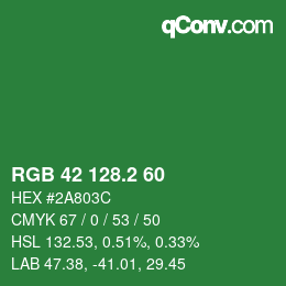 カラーコード: RGB 42 128.2 60 | qconv.com