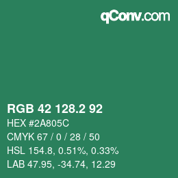 カラーコード: RGB 42 128.2 92 | qconv.com