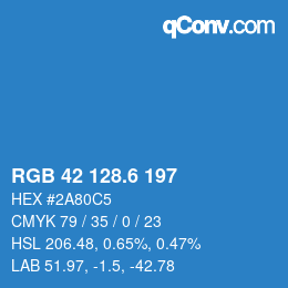 カラーコード: RGB 42 128.6 197 | qconv.com