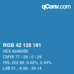 Color code: RGB 42 128 181 | qconv.com