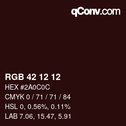 Color code: RGB 42 12 12 | qconv.com