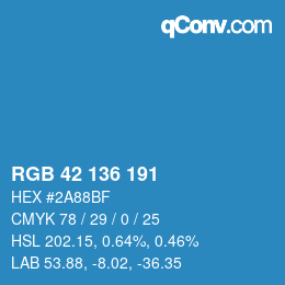 Color code: RGB 42 136 191 | qconv.com