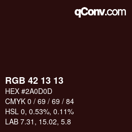 Color code: RGB 42 13 13 | qconv.com