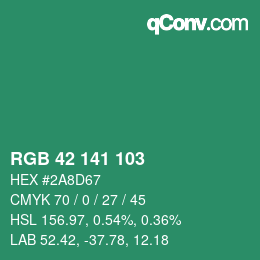 Color code: RGB 42 141 103 | qconv.com