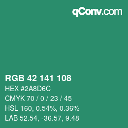 Color code: RGB 42 141 108 | qconv.com