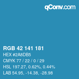 Color code: RGB 42 141 181 | qconv.com