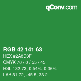 Color code: RGB 42 141 63 | qconv.com