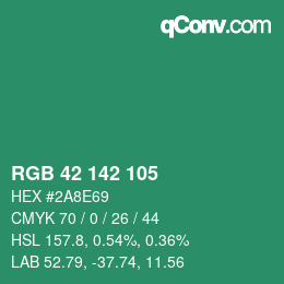 Color code: RGB 42 142 105 | qconv.com