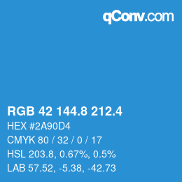 カラーコード: RGB 42 144.8 212.4 | qconv.com