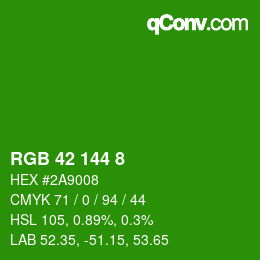 Color code: RGB 42 144 8 | qconv.com
