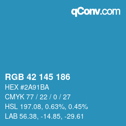 Color code: RGB 42 145 186 | qconv.com