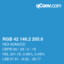 カラーコード: RGB 42 146.2 205.6 | qconv.com