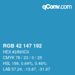 Color code: RGB 42 147 192 | qconv.com