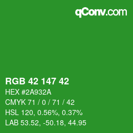 Color code: RGB 42 147 42 | qconv.com