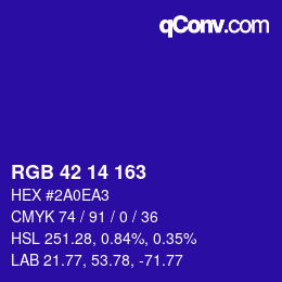 Color code: RGB 42 14 163 | qconv.com