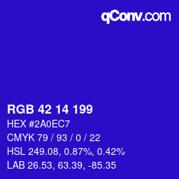 Color code: RGB 42 14 199 | qconv.com