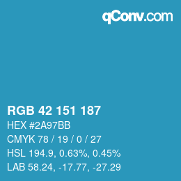 Color code: RGB 42 151 187 | qconv.com