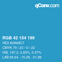 Color code: RGB 42 154 199 | qconv.com