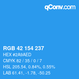 Color code: RGB 42 154 237 | qconv.com