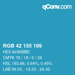 Color code: RGB 42 155 189 | qconv.com