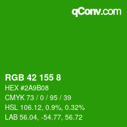Color code: RGB 42 155 8 | qconv.com