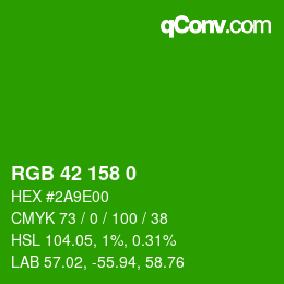 Color code: RGB 42 158 0 | qconv.com