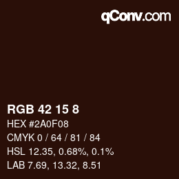 Color code: RGB 42 15 8 | qconv.com