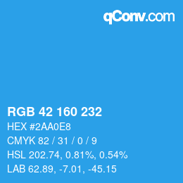 Color code: RGB 42 160 232 | qconv.com