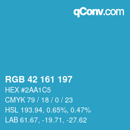 Color code: RGB 42 161 197 | qconv.com