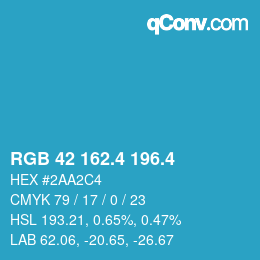 カラーコード: RGB 42 162.4 196.4 | qconv.com