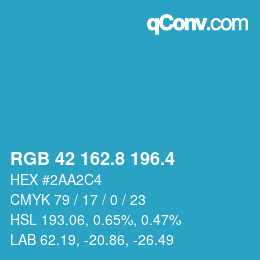 カラーコード: RGB 42 162.8 196.4 | qconv.com