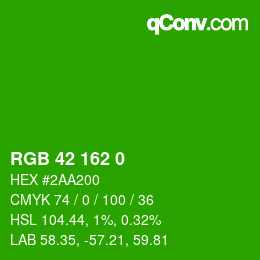 Color code: RGB 42 162 0 | qconv.com