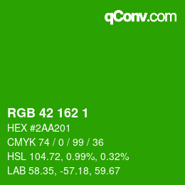 Color code: RGB 42 162 1 | qconv.com