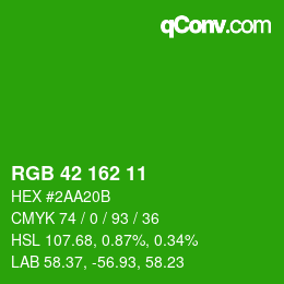 Color code: RGB 42 162 11 | qconv.com