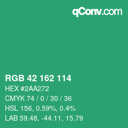 Color code: RGB 42 162 114 | qconv.com