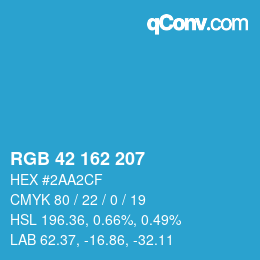 Color code: RGB 42 162 207 | qconv.com