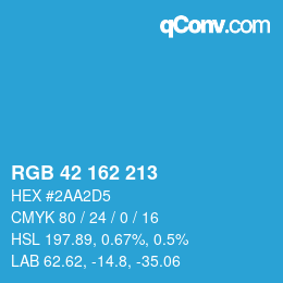 颜色代码: RGB 42 162 213 | qconv.com