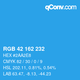 Color code: RGB 42 162 232 | qconv.com