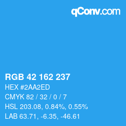 Color code: RGB 42 162 237 | qconv.com