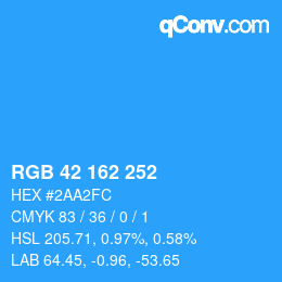 Color code: RGB 42 162 252 | qconv.com
