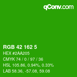 Farbcode: RGB 42 162 5 | qconv.com