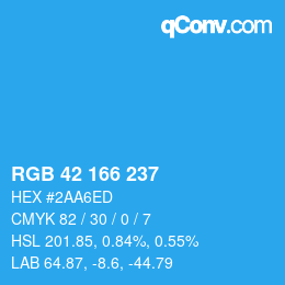 Color code: RGB 42 166 237 | qconv.com
