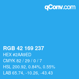 Color code: RGB 42 169 237 | qconv.com