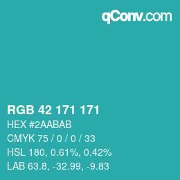 Color code: RGB 42 171 171 | qconv.com