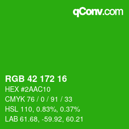 Color code: RGB 42 172 16 | qconv.com