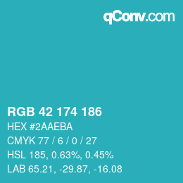 Color code: RGB 42 174 186 | qconv.com