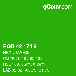 Color code: RGB 42 174 9 | qconv.com