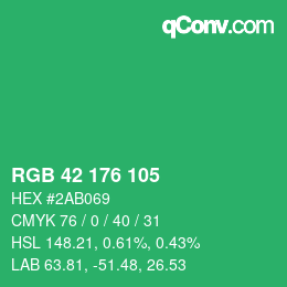 Color code: RGB 42 176 105 | qconv.com