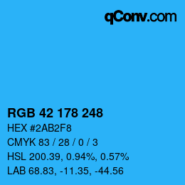 Color code: RGB 42 178 248 | qconv.com