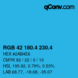 カラーコード: RGB 42 180.4 230.4 | qconv.com